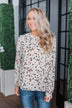 Love To Lean On Speckled Blouse- Vanilla
