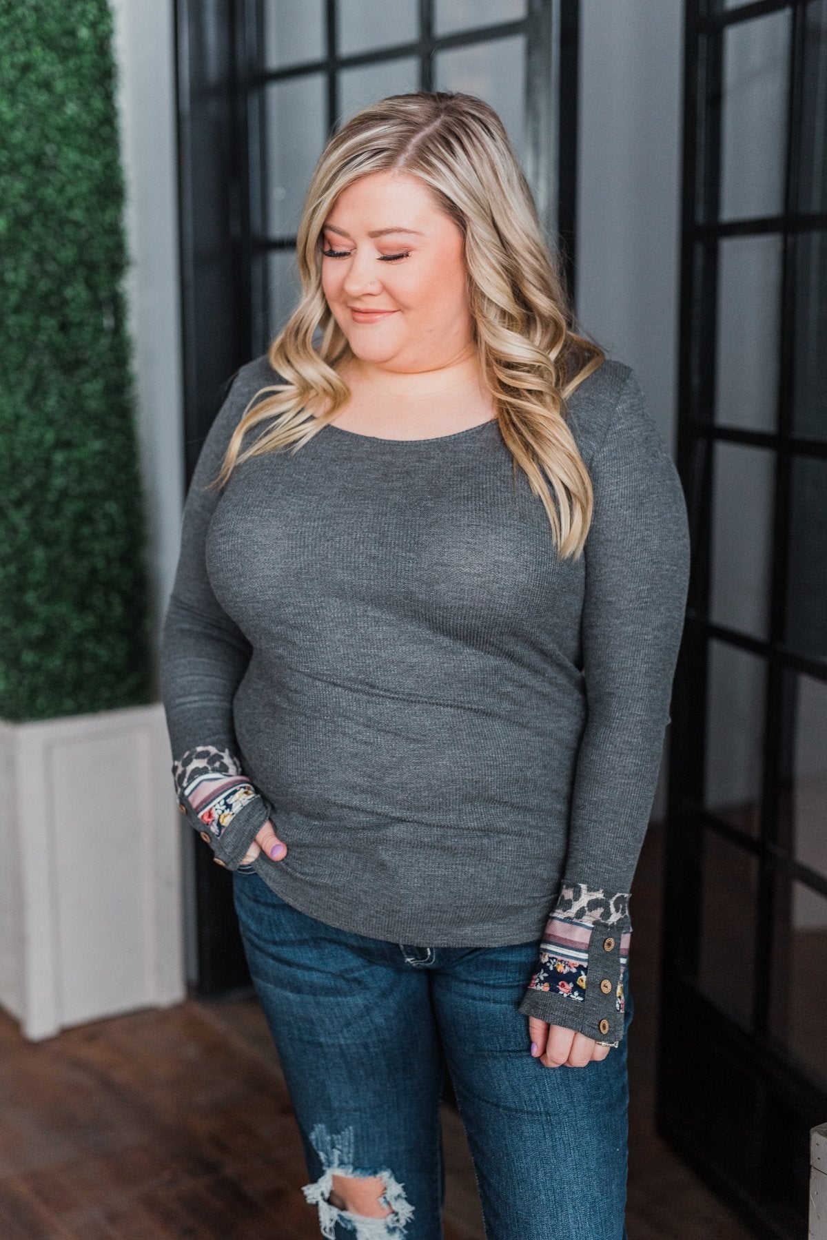If You Wanna Thermal Top- Charcoal