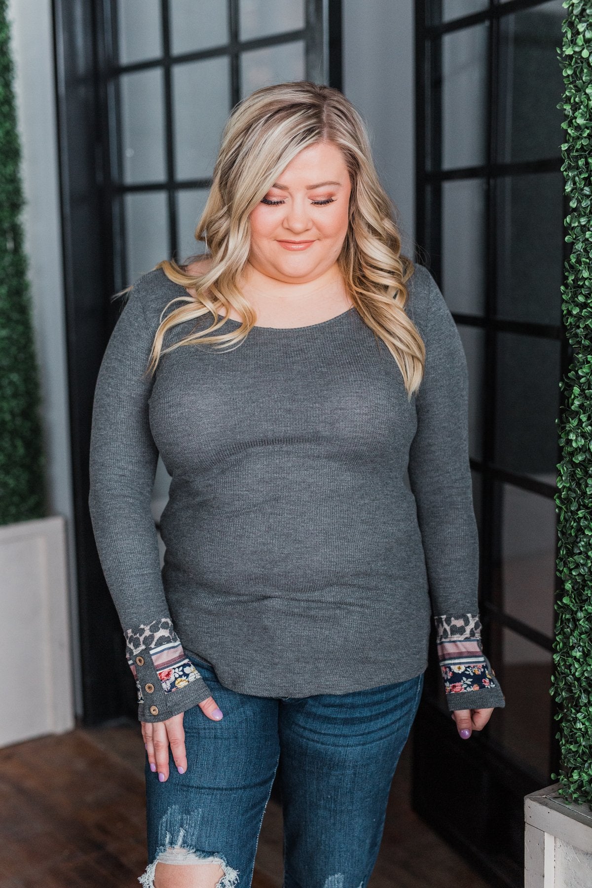 If You Wanna Thermal Top- Charcoal