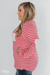 Forever Mine Heart Elbow Patch Top - Raspberry Pink