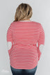 Forever Mine Heart Elbow Patch Top - Raspberry Pink