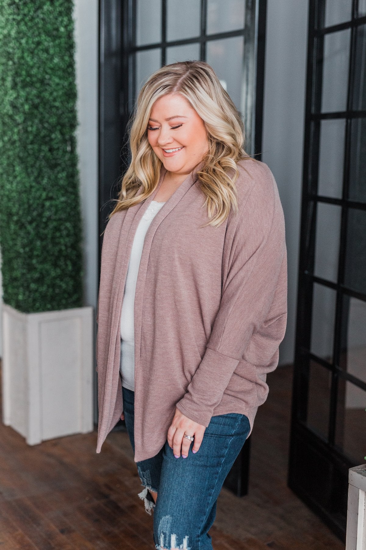 Along We Go Dolman Cardigan- Mocha