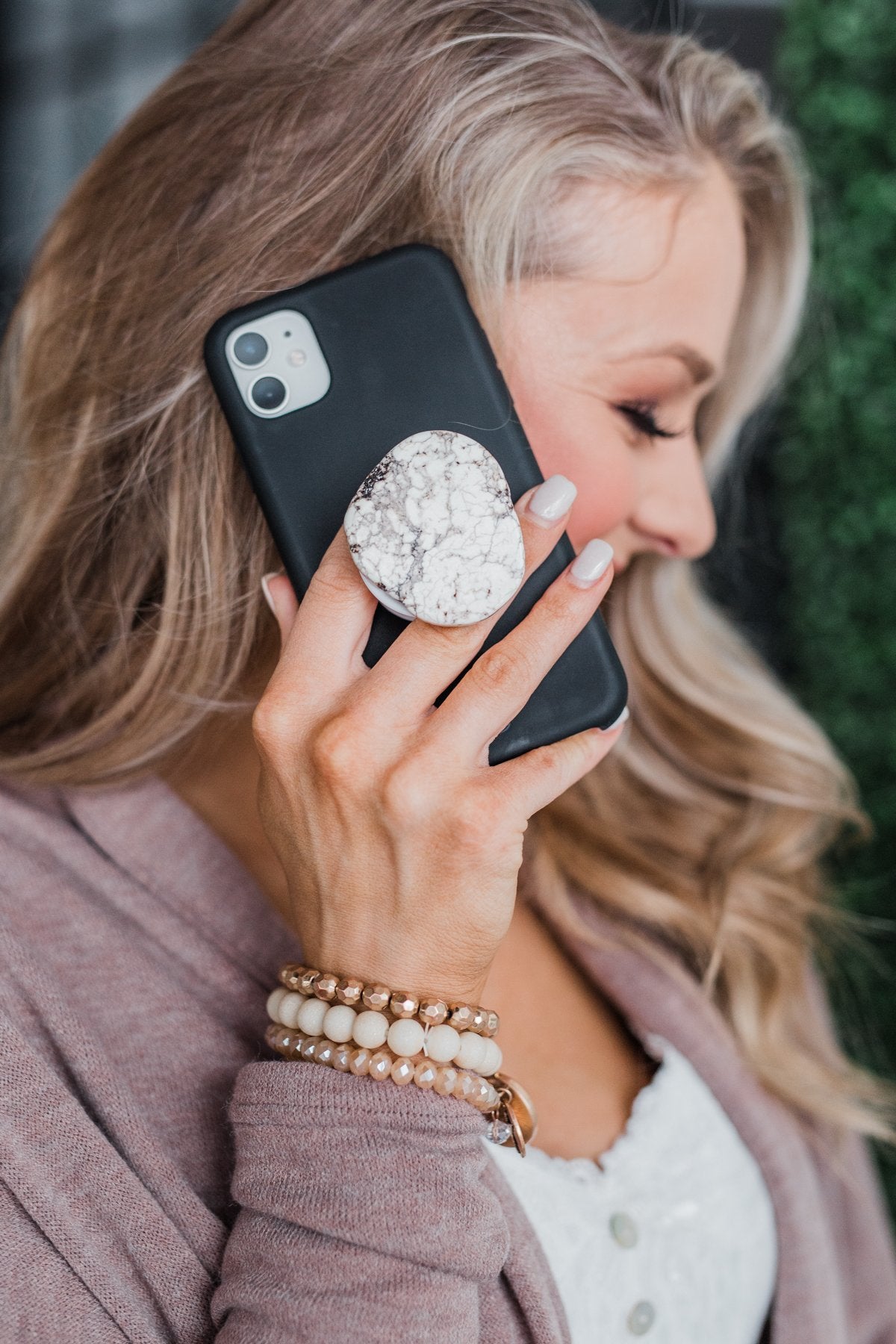 Ivory Stone Phone Grip