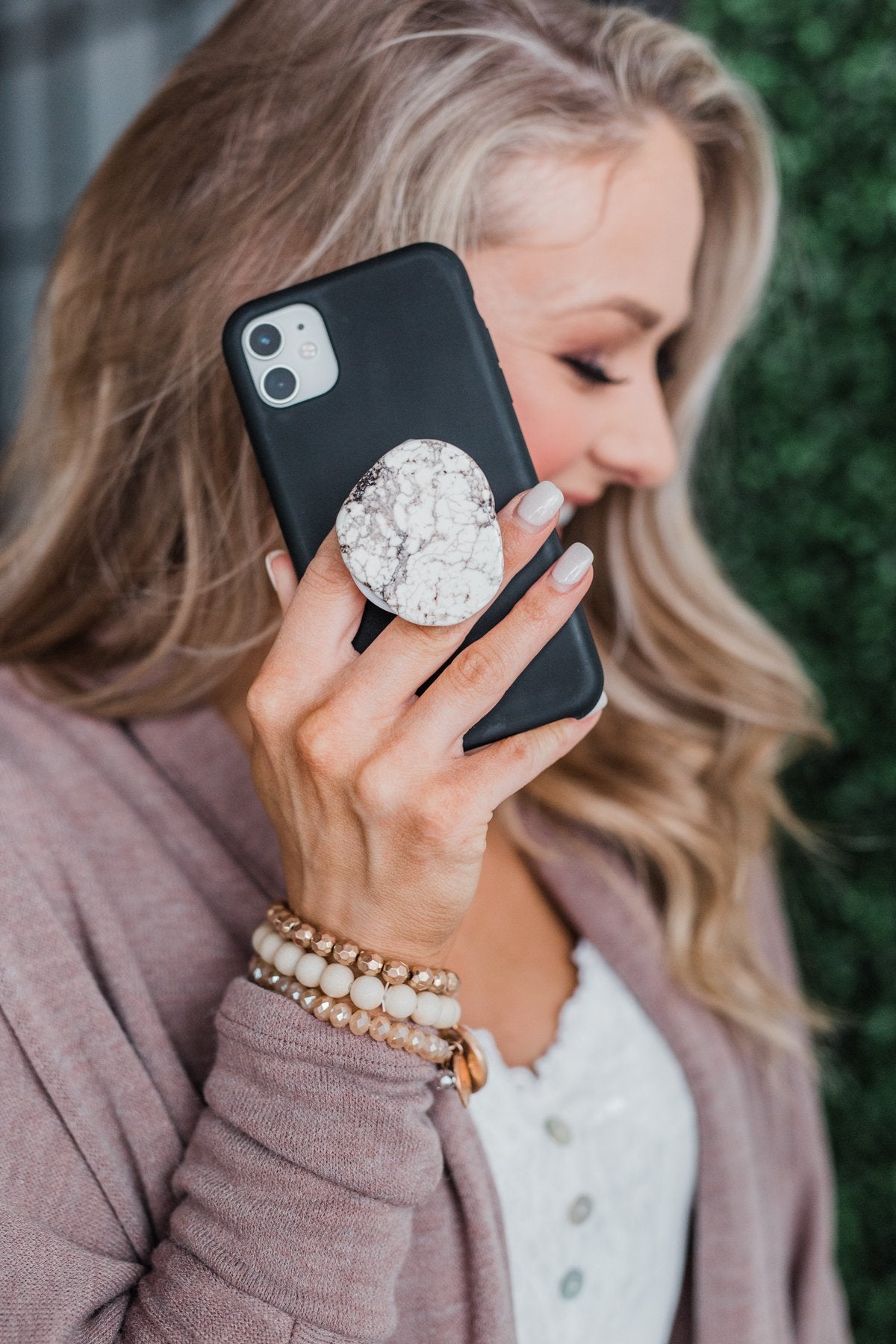 Ivory Stone Phone Grip
