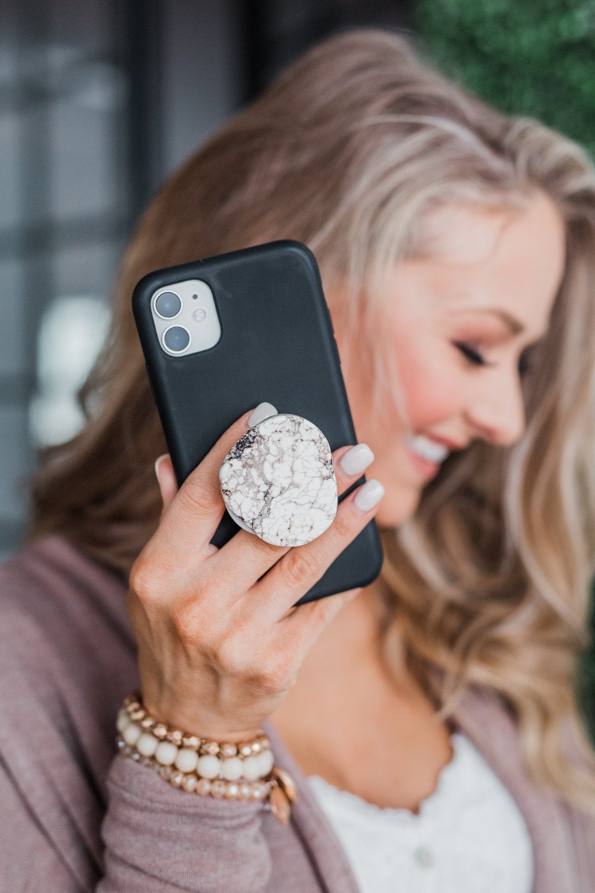 Ivory Stone Phone Grip