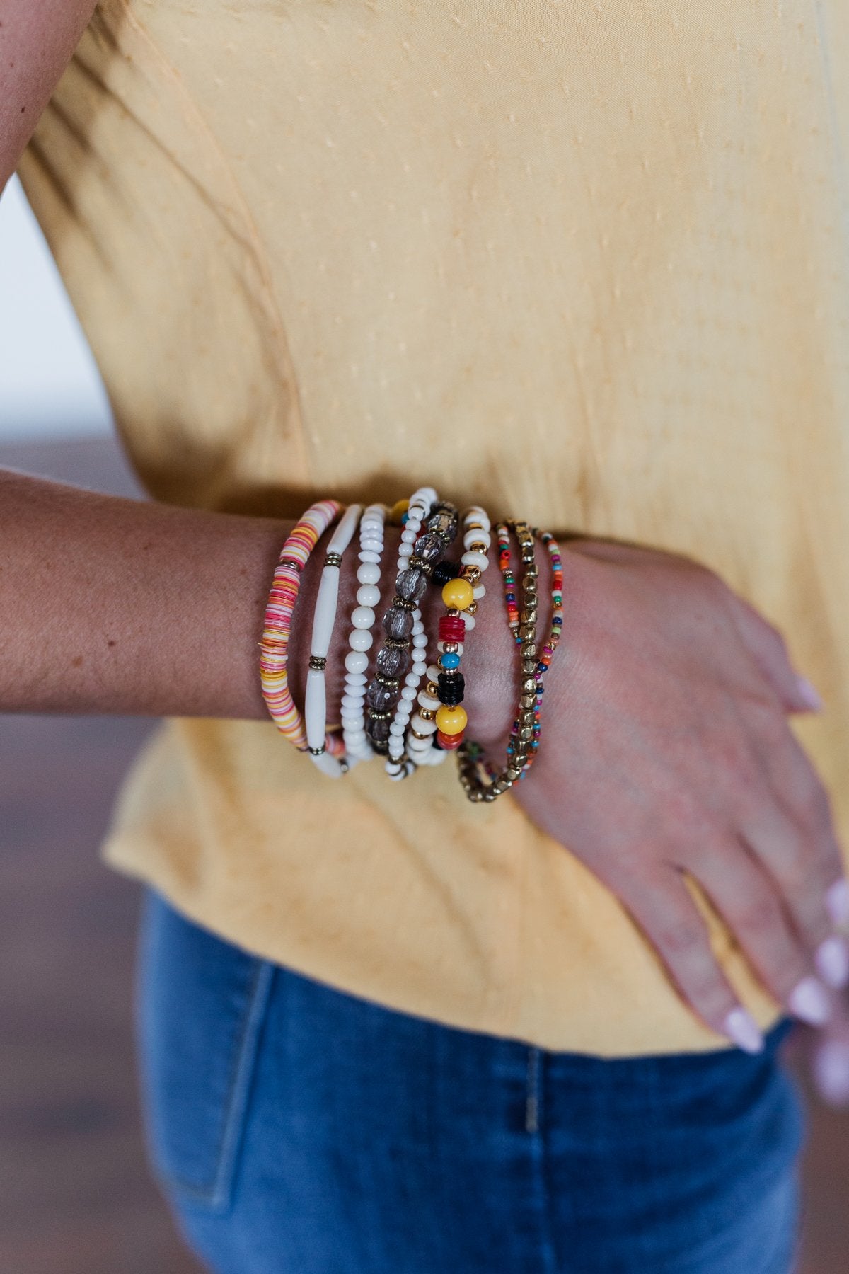 Stackable Multi-Colored Beaded Bracelet Set