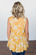 Set Me Free Floral Babydoll Tank Top- Golden Yellow