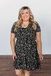 Spring Anticipation Floral Wrap Dress- Navy