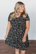 Spring Anticipation Floral Wrap Dress- Navy