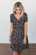 Spring Anticipation Floral Wrap Dress- Navy