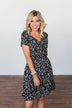 Spring Anticipation Floral Wrap Dress- Navy