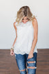 True To My Word Lace Tank Top- Off White