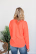 Happy Spring Waffle Knit Button Top- Neon Coral