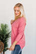 Soft As A Cloud V-Neck Sweater- Pink