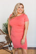 All Attention On Me Short Sleeve Dress- Coral