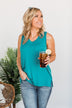 Doesn't Have To Be Goodbye Pocket Tank- Teal