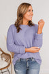 Wrapped Up In Your Warmth Knit Sweater- Purple