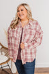 Fight For Love Frayed Plaid Top- Pink