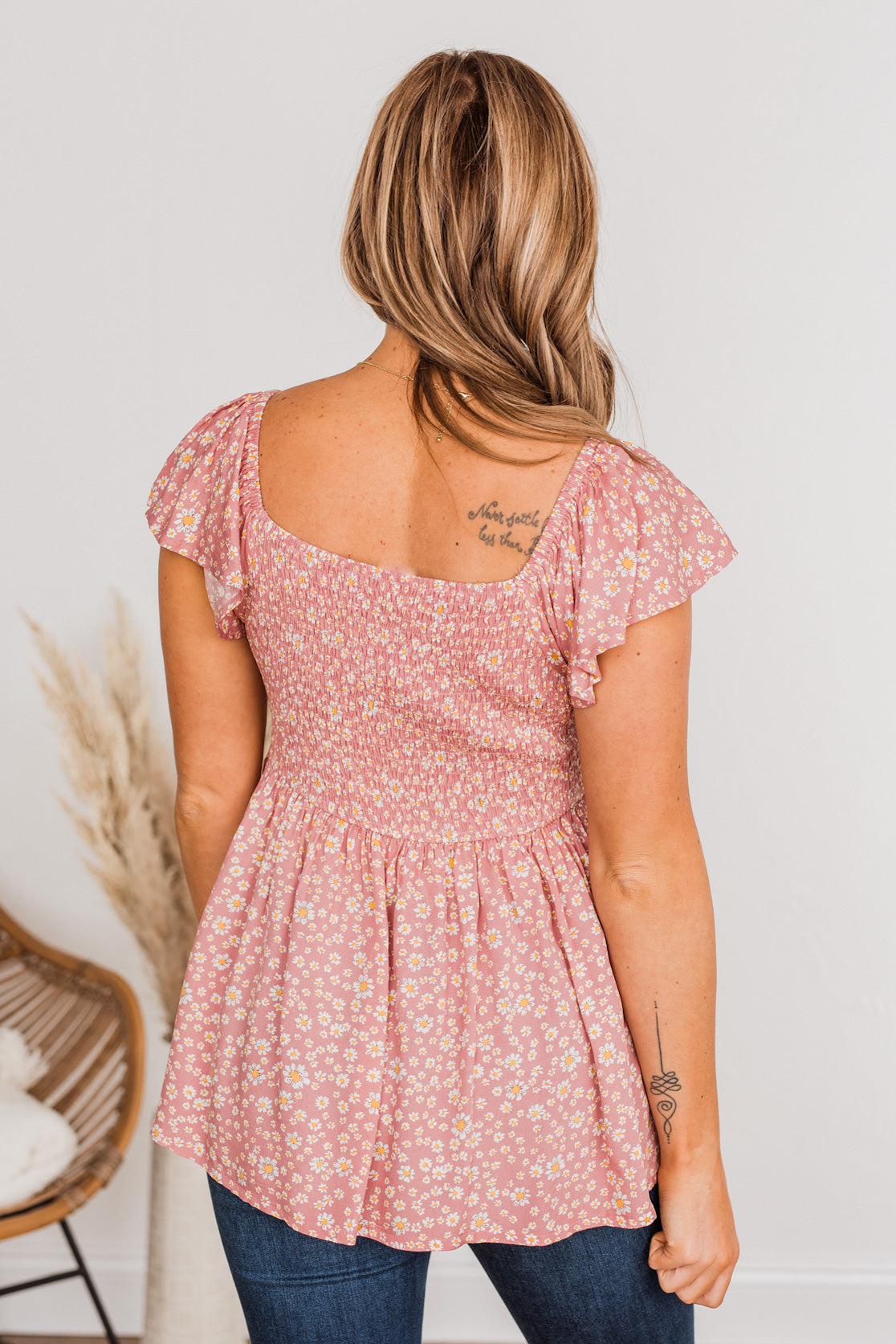 Dreaming Of Daisies Floral Top- Pink