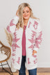 A Blanket Of Love Aztec Knit Cardigan- Ivory & Pink