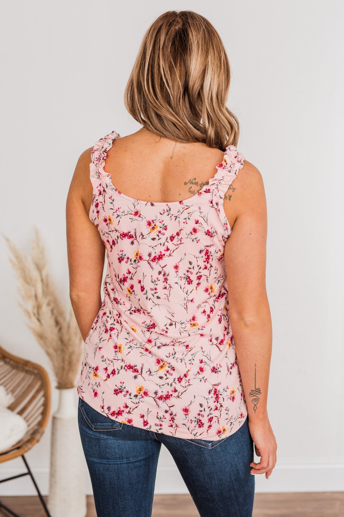 Bring On The Love Floral Tank- Blush