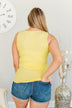 Dream Life Ribbed Button Tank Top- Bright Yellow