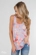 A Coral Floral Summer Tank - Lilac
