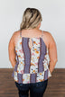 Got My Attention Tank Top- Ivory & Dusty Blue