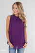 Detailed in Lace Tank Top- Deep Purple
