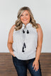 Secret Charm Striped Tassel Tank Top- Ivory & Navy