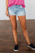 KanCan Light Wash Polka Dot Shorts
