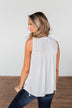 Secret Charm Striped Tassel Tank Top- Ivory & Navy