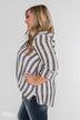 New Way Of Thinking Striped Blouse- Grey & White