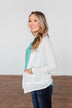 Break Free Waffle Knit Cardigan- Off White
