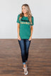 "Born Lucky" Green Tee