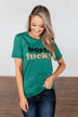 "Born Lucky" Green Tee