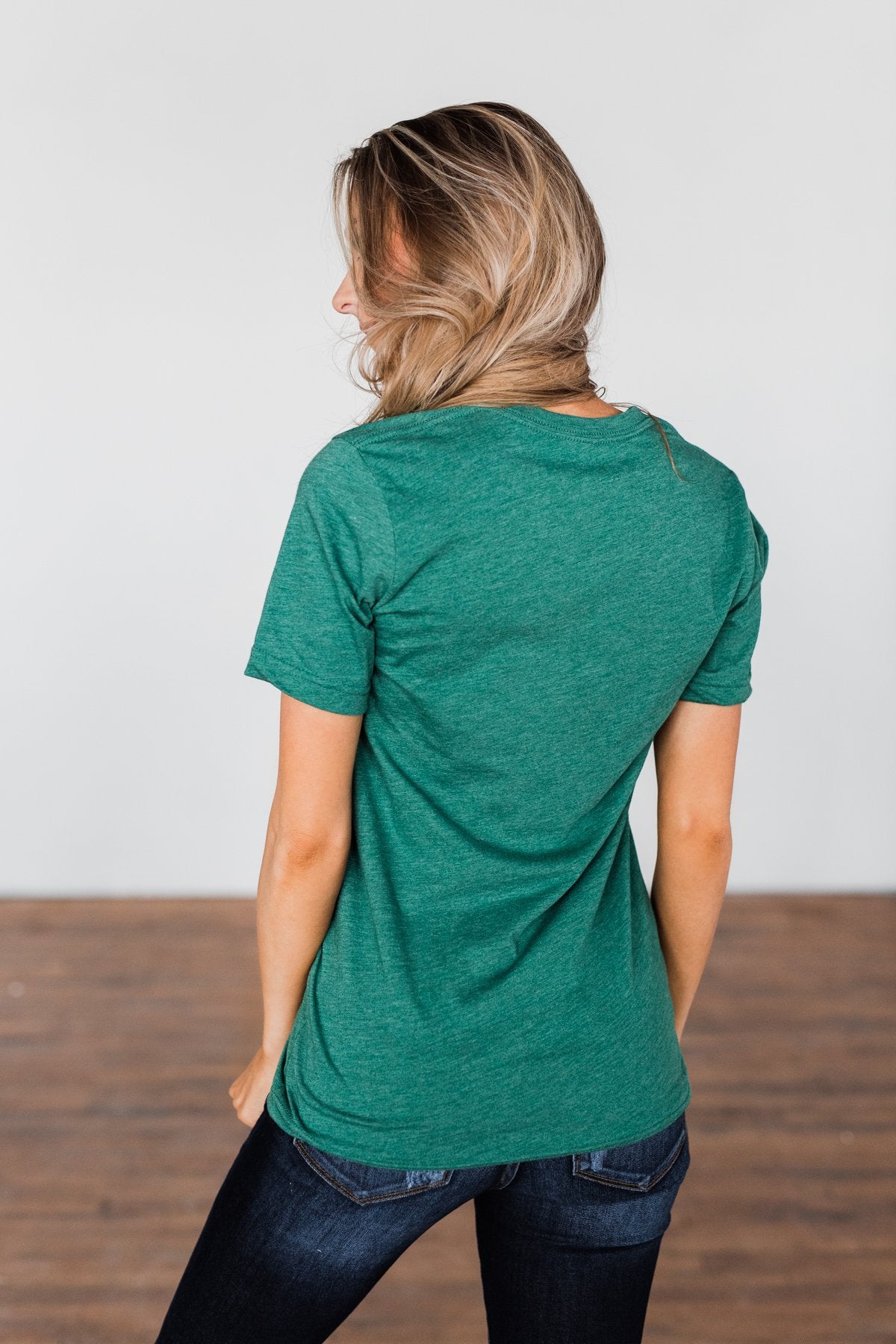 "Born Lucky" Green Tee