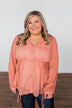 Get Together V-Neck Tie Blouse- Dusty Peach