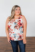 Easily Attracted Floral Tank Top- Ivory
