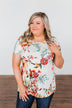 Here With Me Floral Short Sleeve Top- Ivory