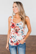 Easily Attracted Floral Tank Top- Ivory