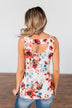 Easily Attracted Floral Tank Top- Ivory