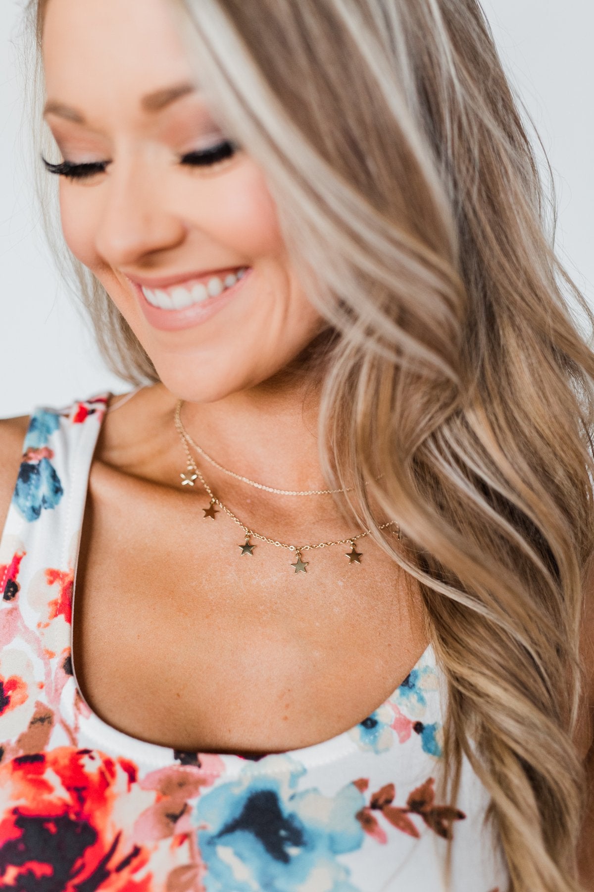 Chase The Stars Tier Necklace- Gold