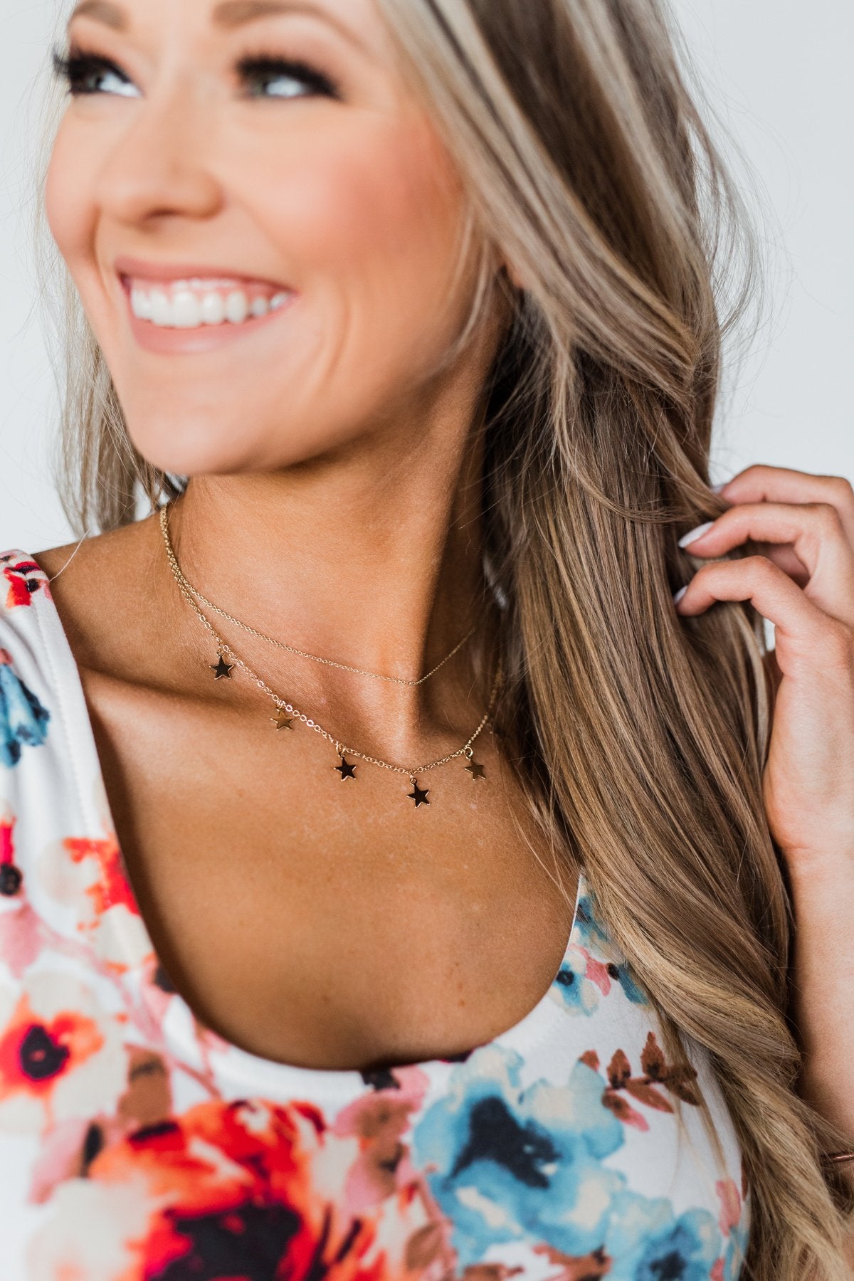 Chase The Stars Tier Necklace- Gold