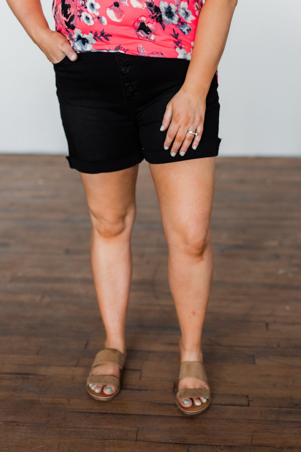 KanCan Button Fly Shorts- Kathy Wash