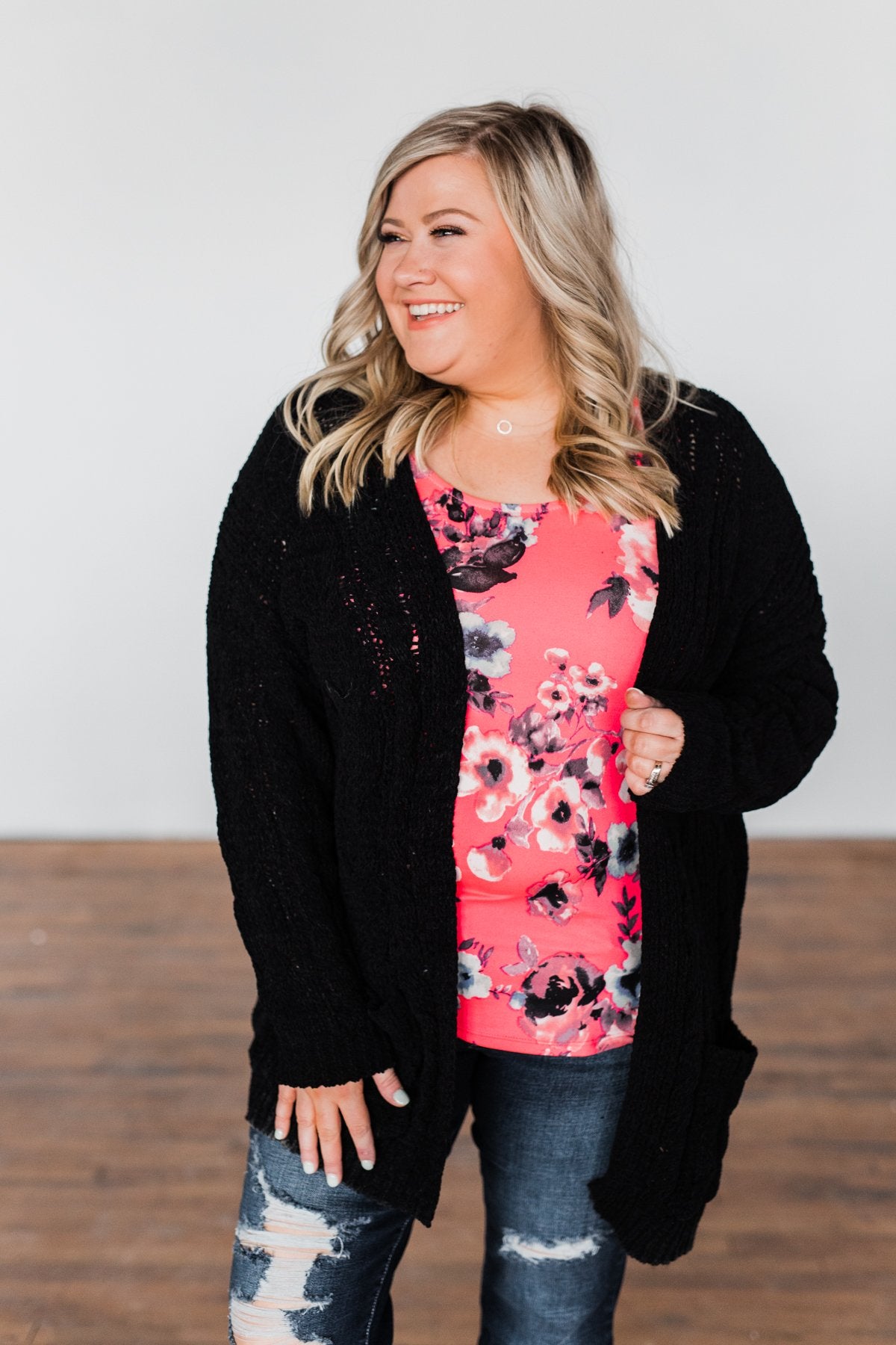Warm & Cozy Chunky Cardigan- Black