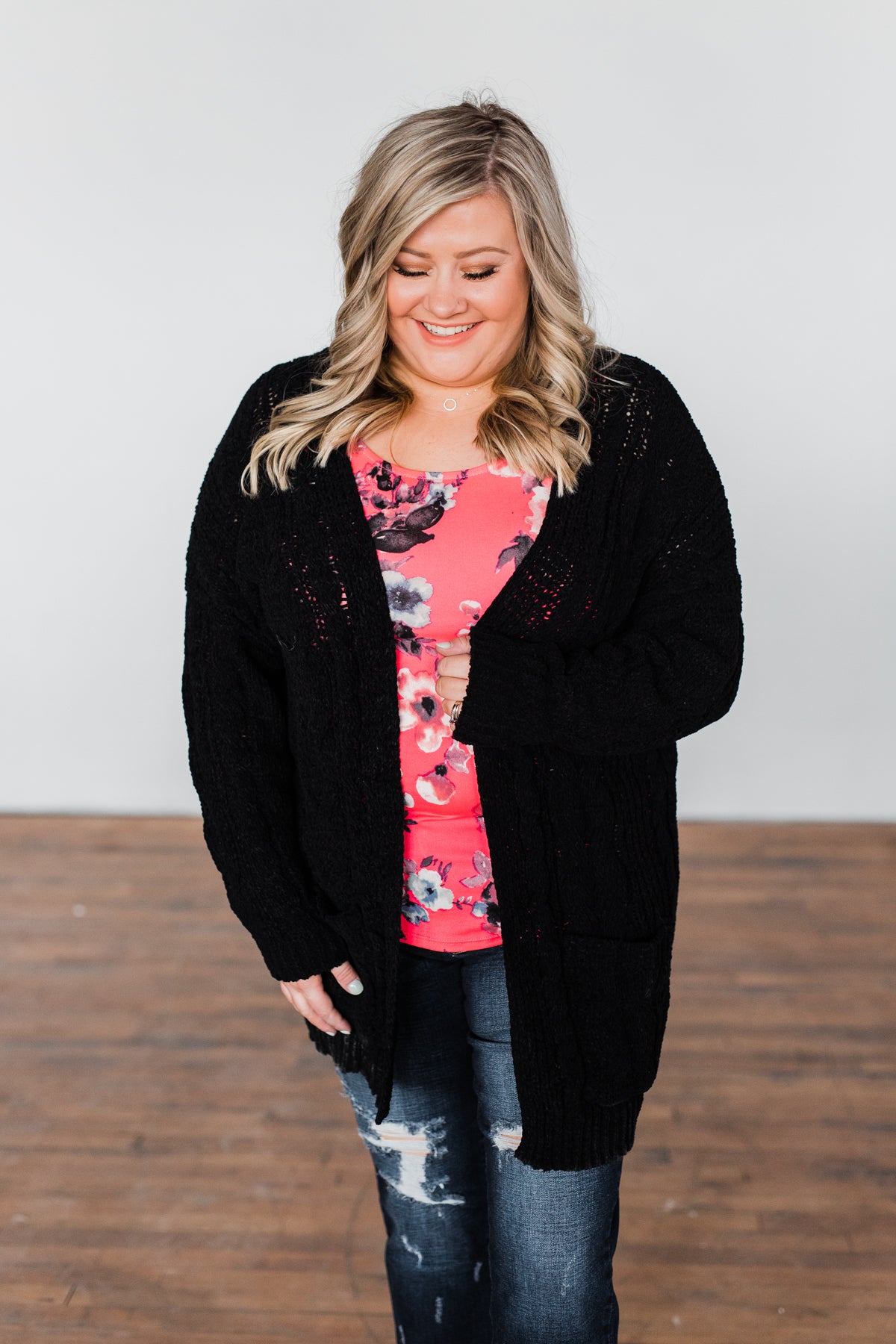 Warm & Cozy Chunky Cardigan- Black
