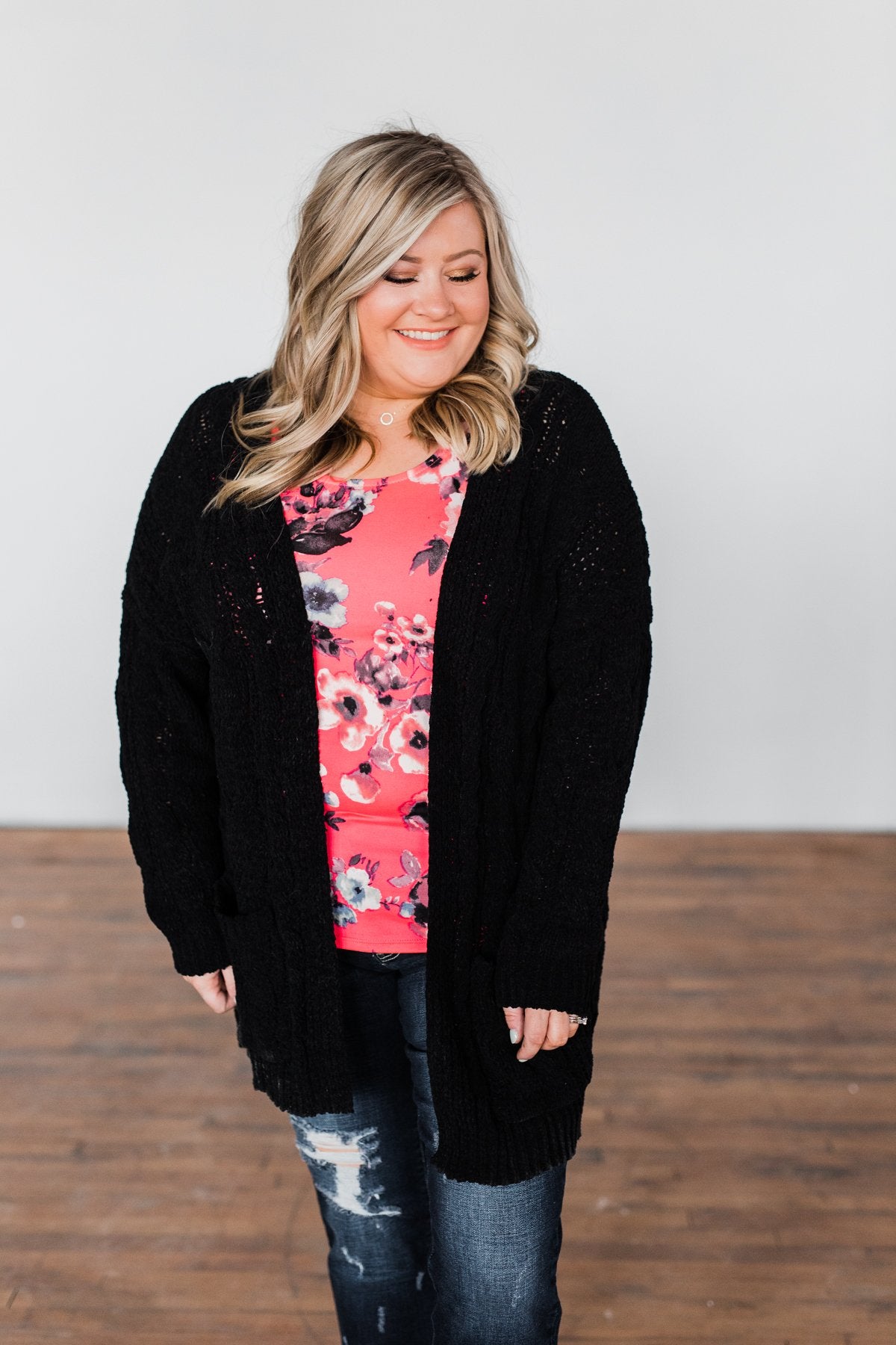 Warm & Cozy Chunky Cardigan- Black