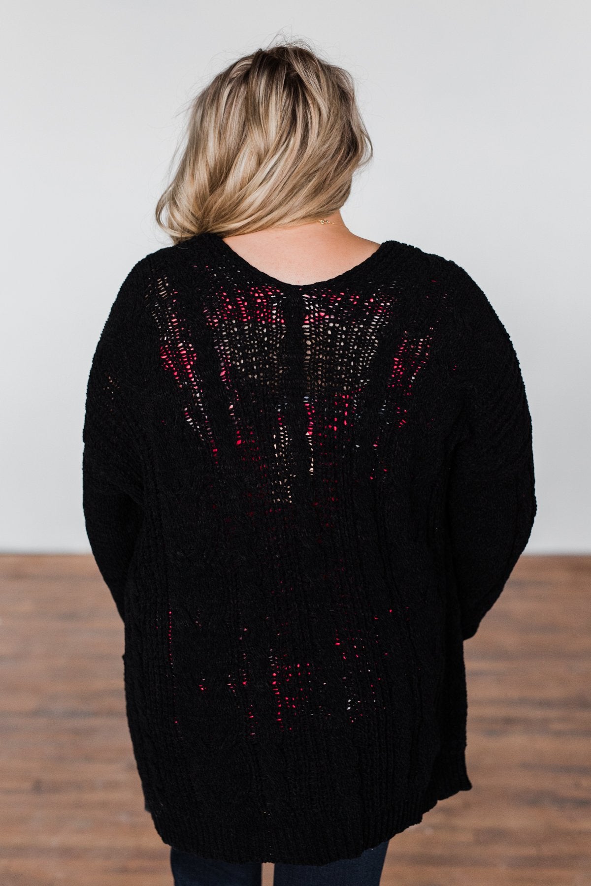 Warm & Cozy Chunky Cardigan- Black