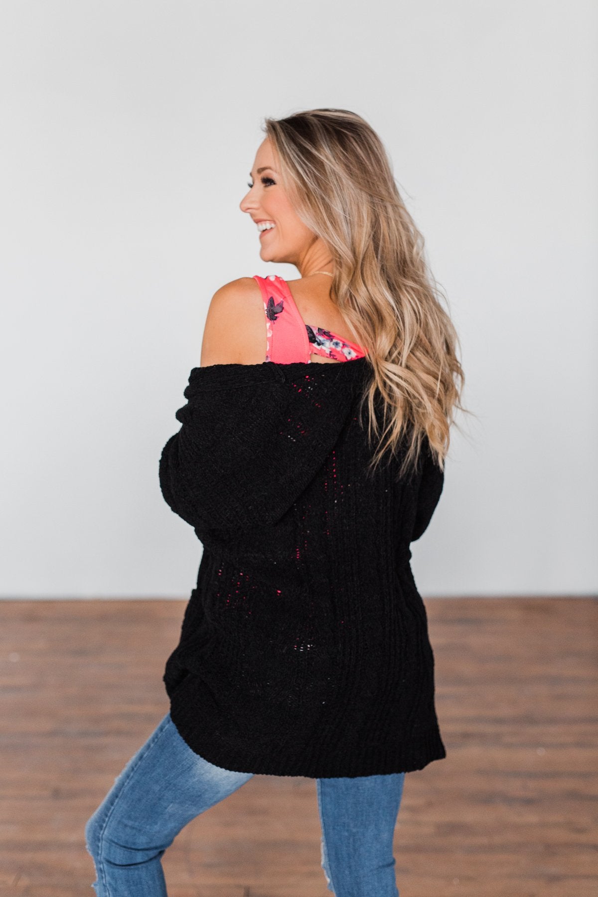 Warm & Cozy Chunky Cardigan- Black